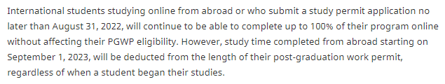 留学生境外读网课不影响毕业工签时效政策的解读