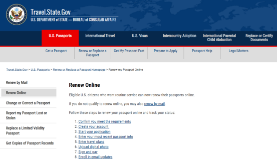 新规！美国国务院官宣：护照开放线上更新